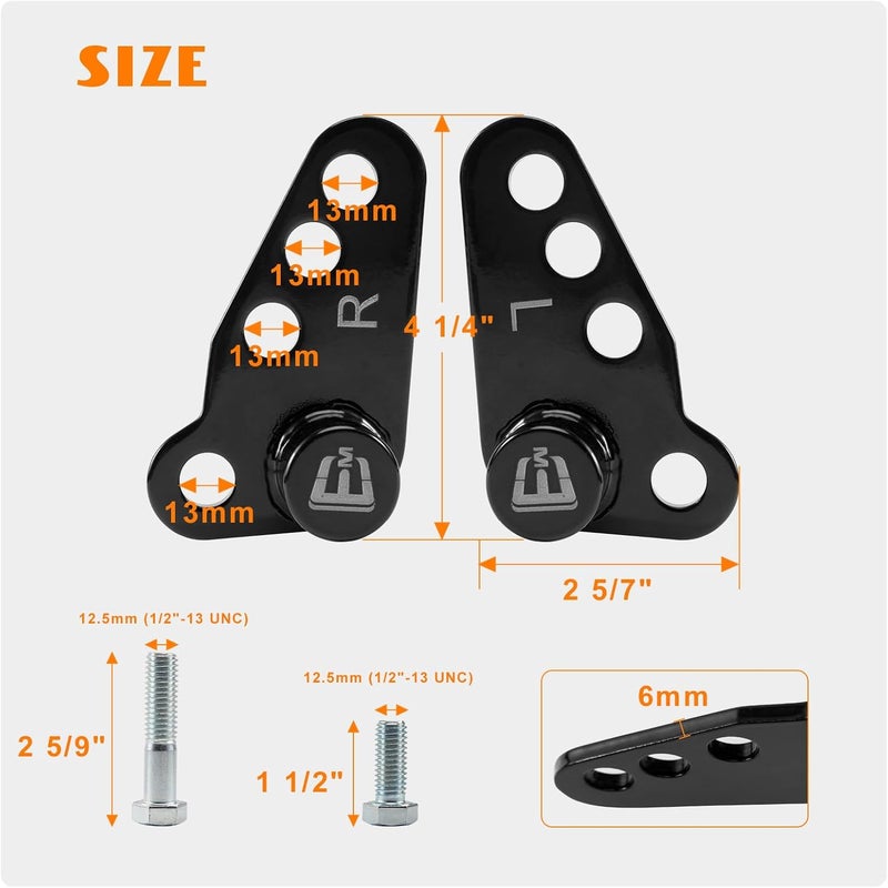 Eumti Motorcycle Rear Lowering Kits Adjustable 1"2"3" Compatible with Harley Touring Standards Street Glide Electra Glide Ultra Glide Road King 2002-2016 - Image 4